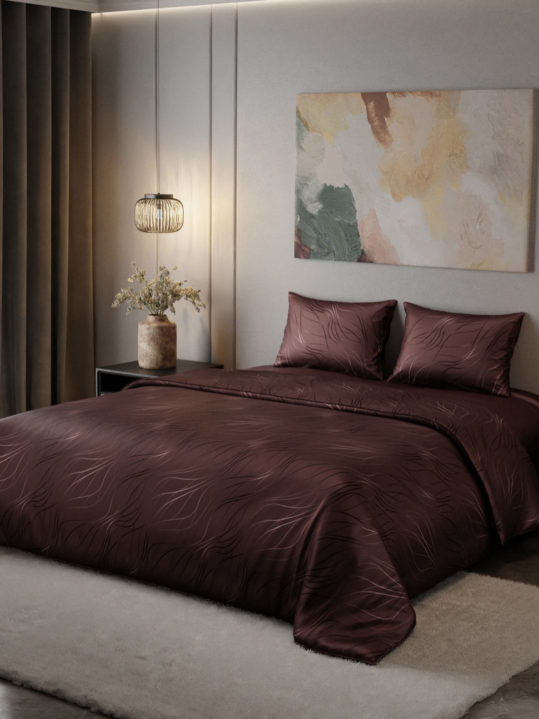 Stoa Paris Brown Floral AC Room 150 GSM Double Bed Comforter-picture-16