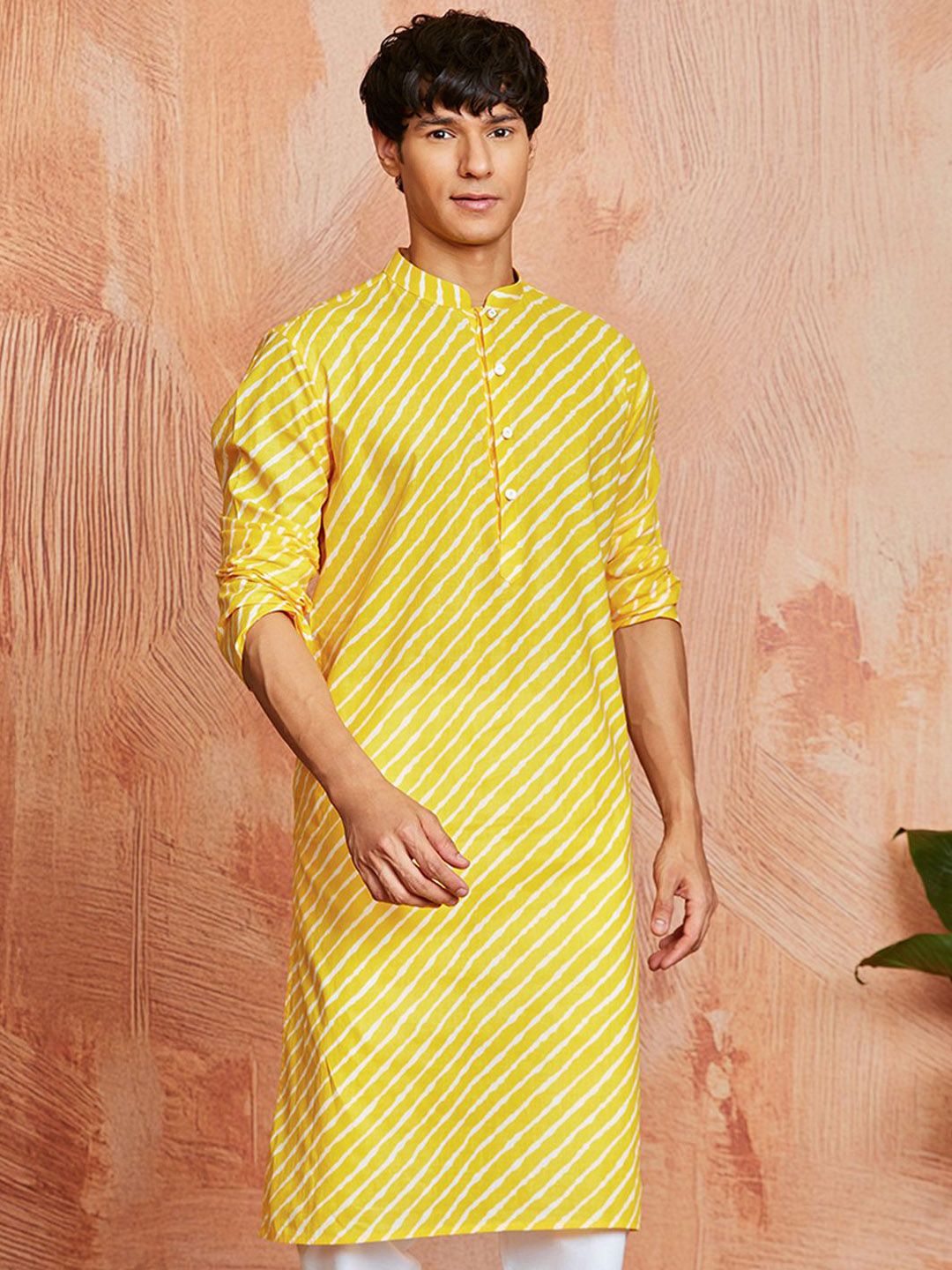 VASTRAMAY Leheriya Printed Cotton Straight Kurta-picture-12