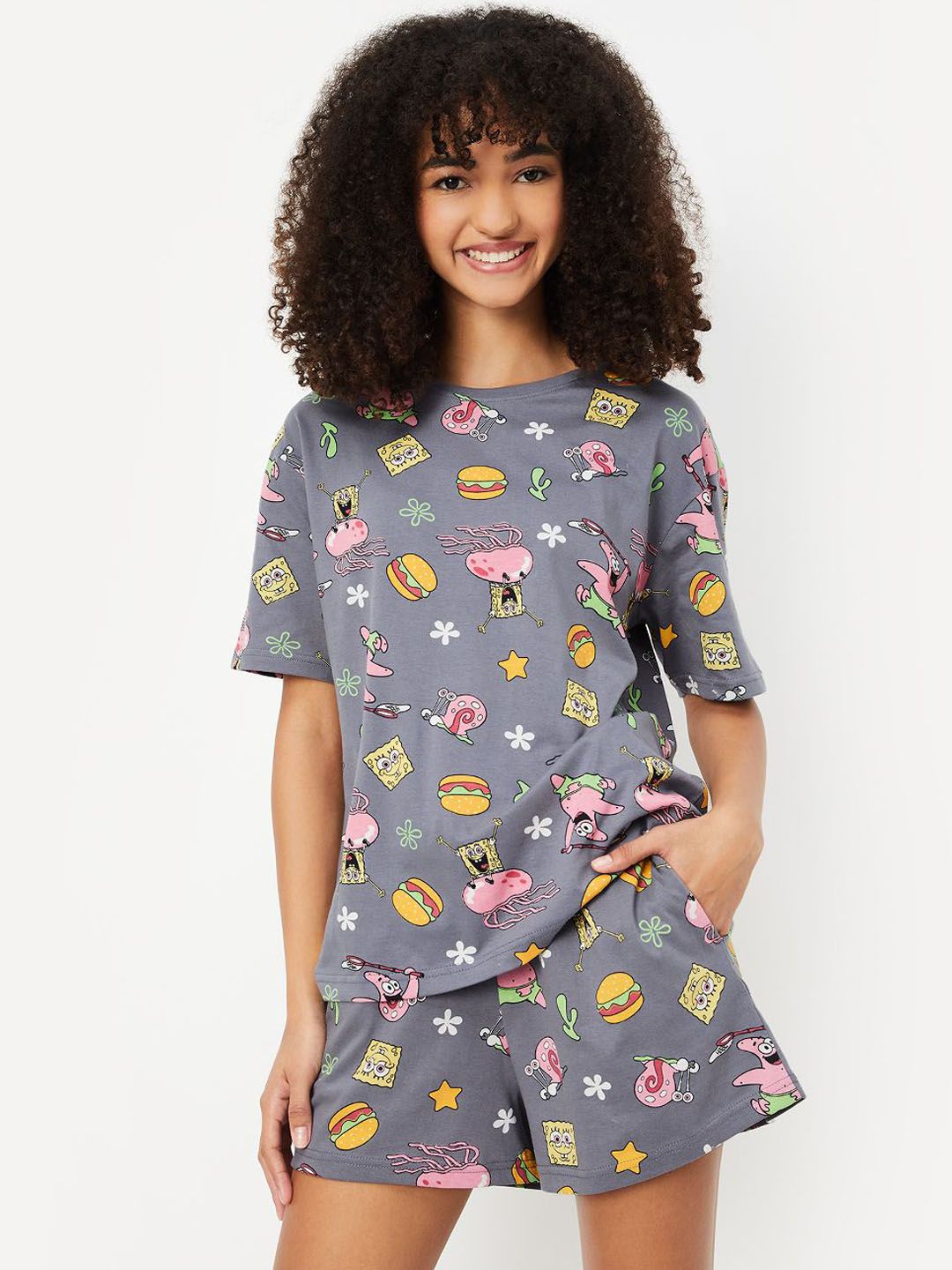 max Women Printed T-shirt & Shorts Pants Pure Cotton Night suit-picture-32