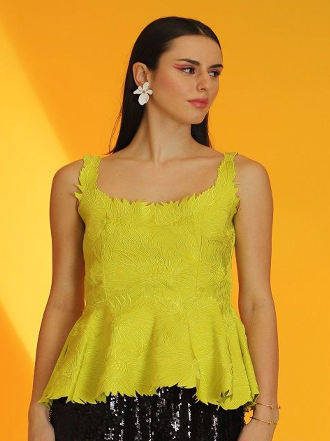 Parneet Gujral Women Shoulder Strap Peplum Top-picture-34