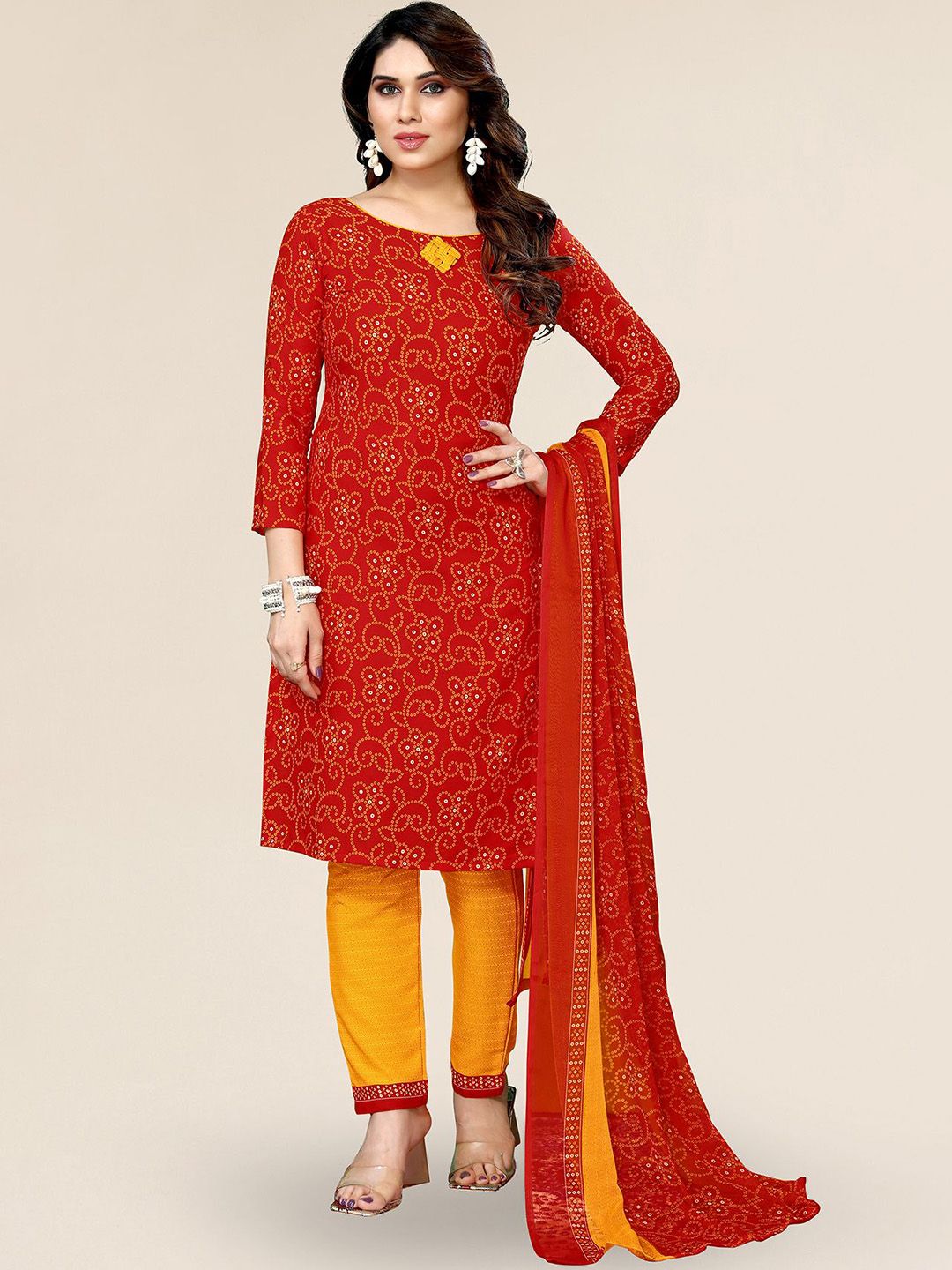 Moda Rapido Bandhani Printed Unstitched Dress Material-picture-13