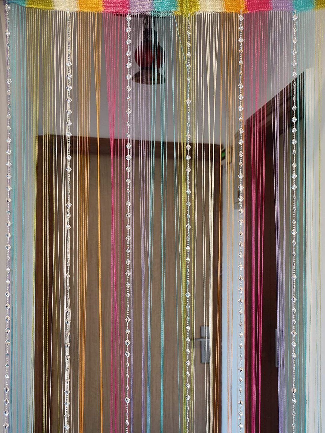 PINDIA Pink & Yellow Door Curtain-image-36