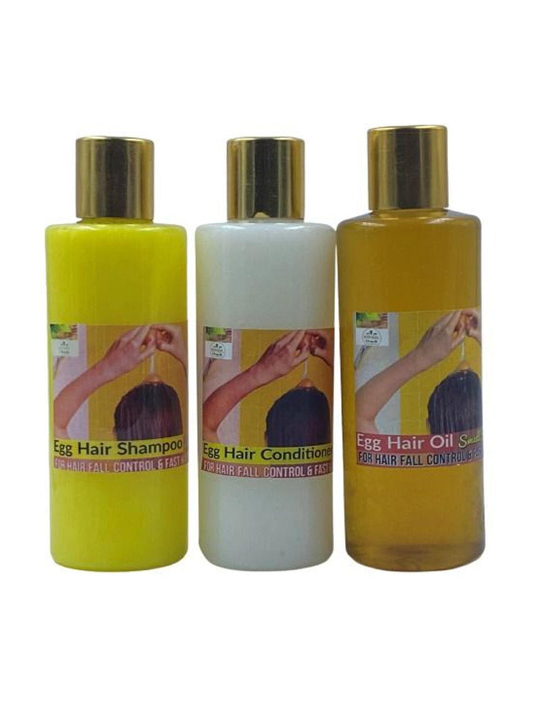 Organic Greens Set Of 3 Egg Hair Shampoo Conditioner & Oil - 100 ml Each-image-45