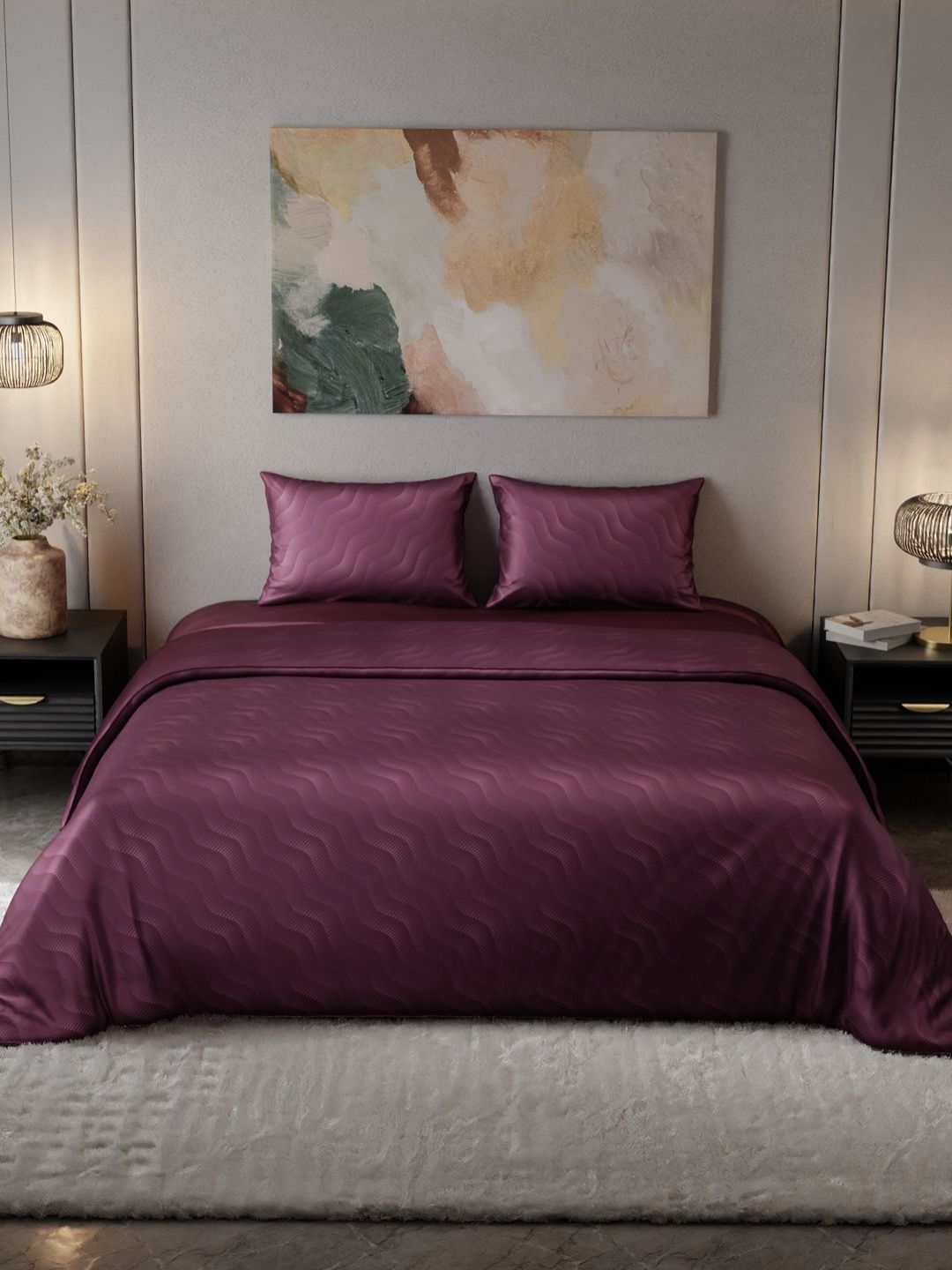 Stoa Paris Purple Geometric Other 4 Piece Double King Regular Bedding Set-image-11