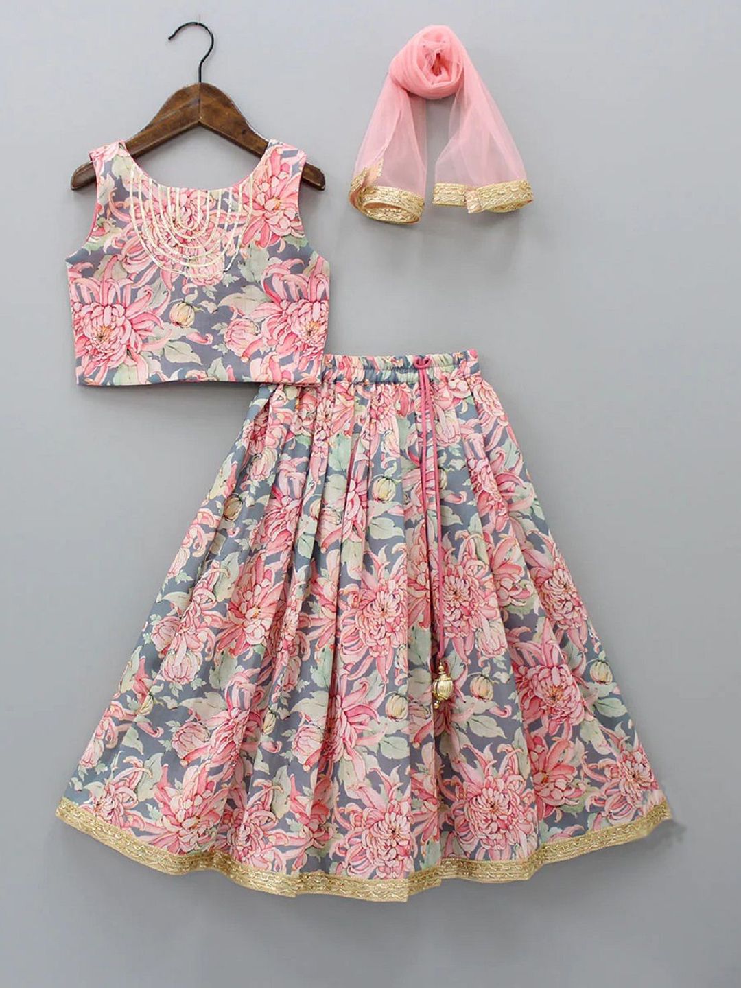 GORLYA Girls Printed Ready to Wear Lehenga & Blouse With Dupatta-picture-51