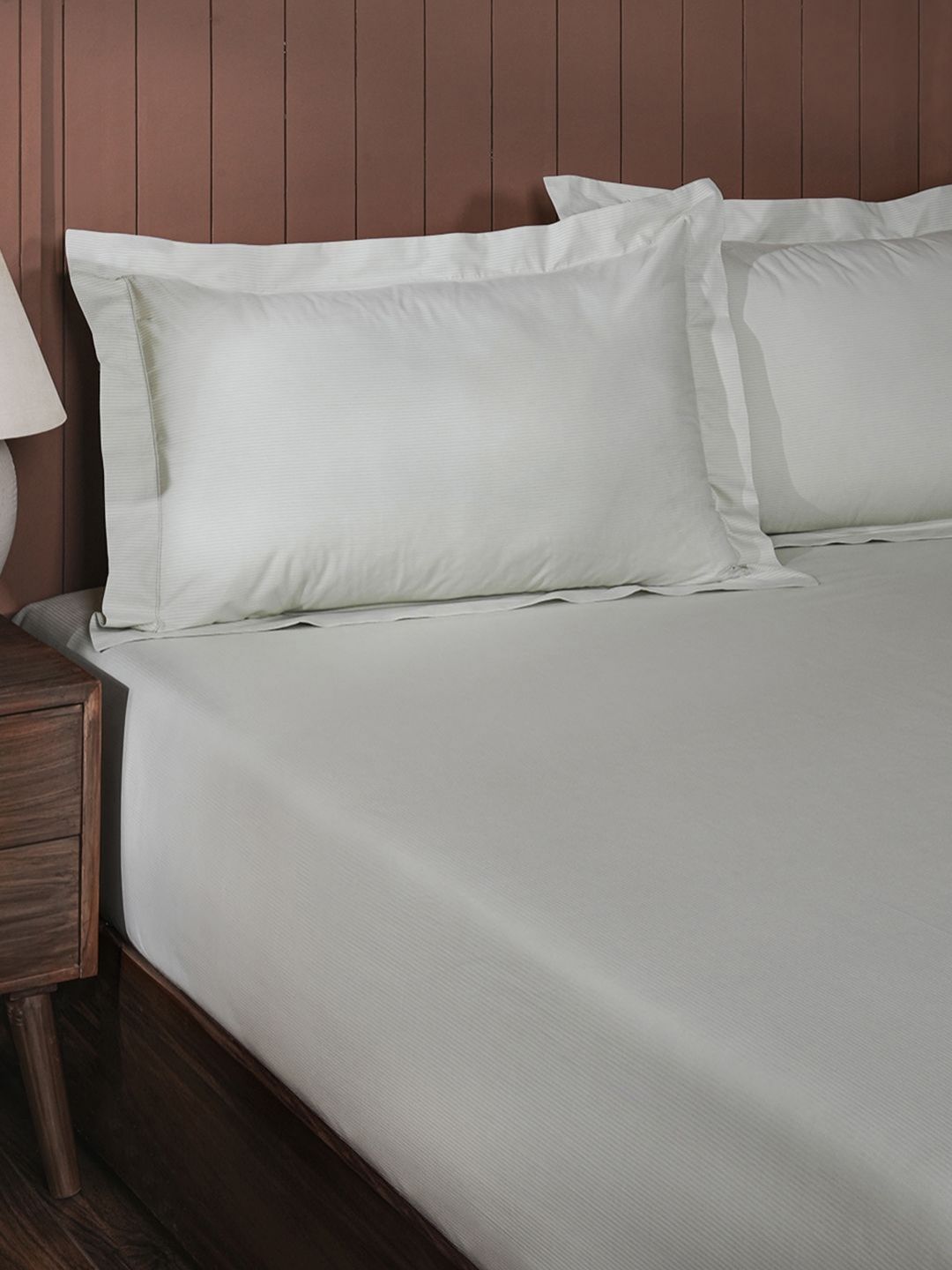 MASPAR Celedon Tint Cotton Self Jacquard 200 TC King Bedsheet Set 2.75 m x 2.75 m-image-23