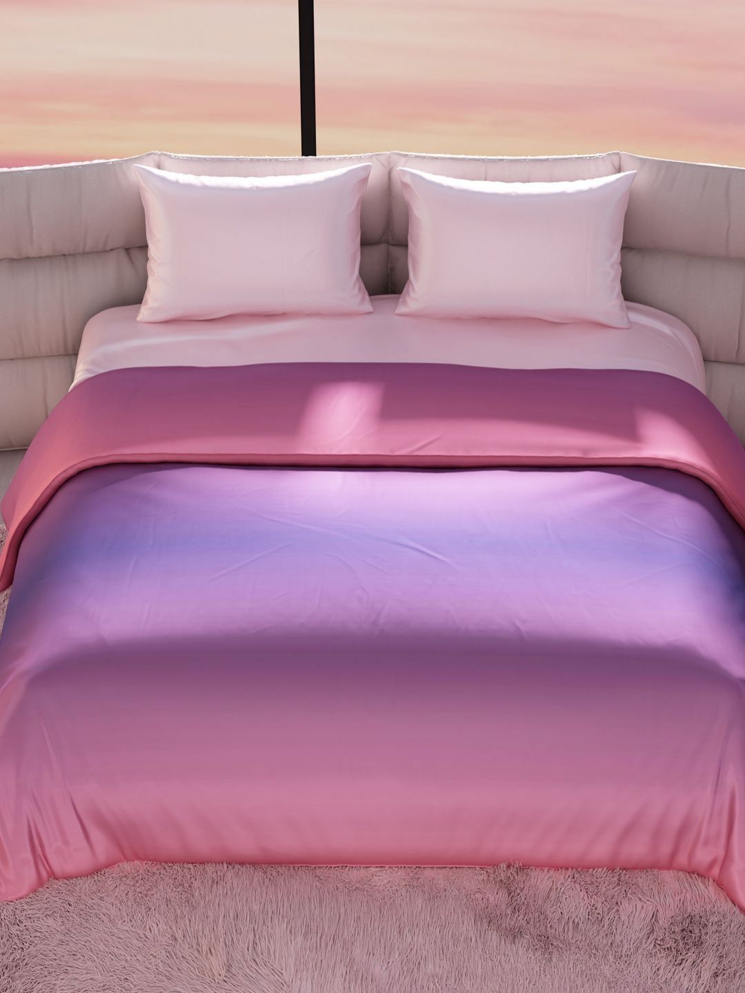 Stoa Paris Skies of Paris Violet & Pink AC Room 150 GSM Double Bed Comforter-picture-14