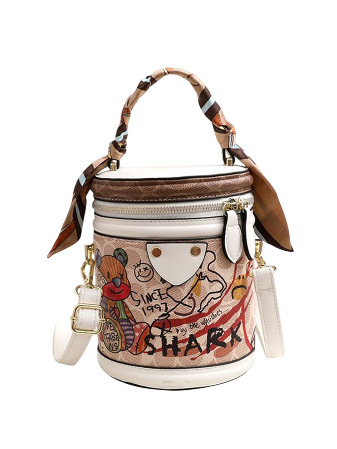corsica DressBerry Printed PU Half Moon Satchel with Tasselled-picture-31