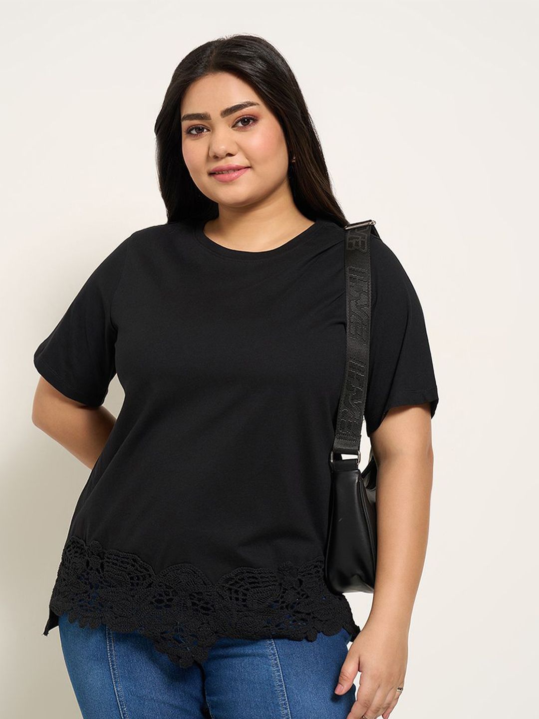 Honey Curvytude by Pantaloons Embroidered Cotton short Top-picture-13
