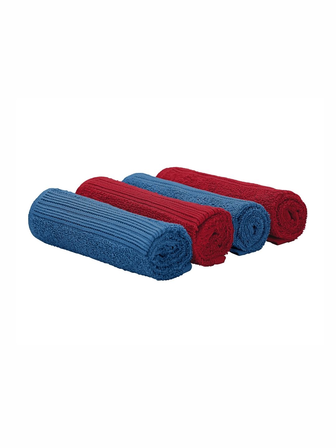 The Happy Pod 4 Piece Red & Blue 380 GSM High Absorbent 100% Cotton Hand Towels-image-6