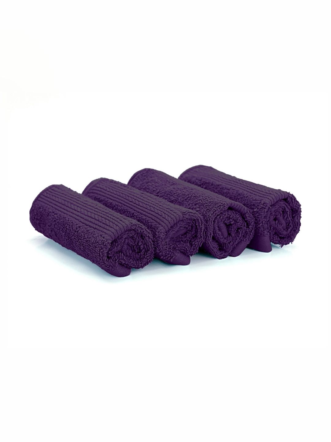 The Happy Pod 4 Piece Purple 500 GSM High Absorbent 100% Cotton Face Towels-image-5