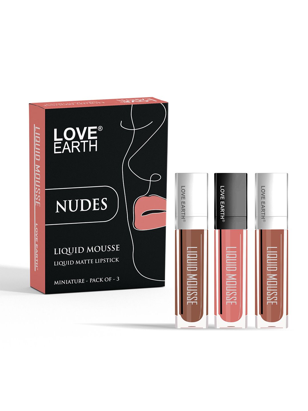LOVE EARTH Set Of 3 Liquid Lipstick- 2 ml Each- Appletini- Bottomless Mimosas- Holiday-image-33