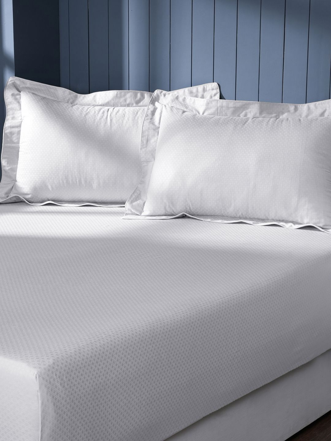 MASPAR Grey 300 TC Cotton King Bedsheet with 2 Pillow Case & 1 Box Set 2.75 x 2.75 m-image-2