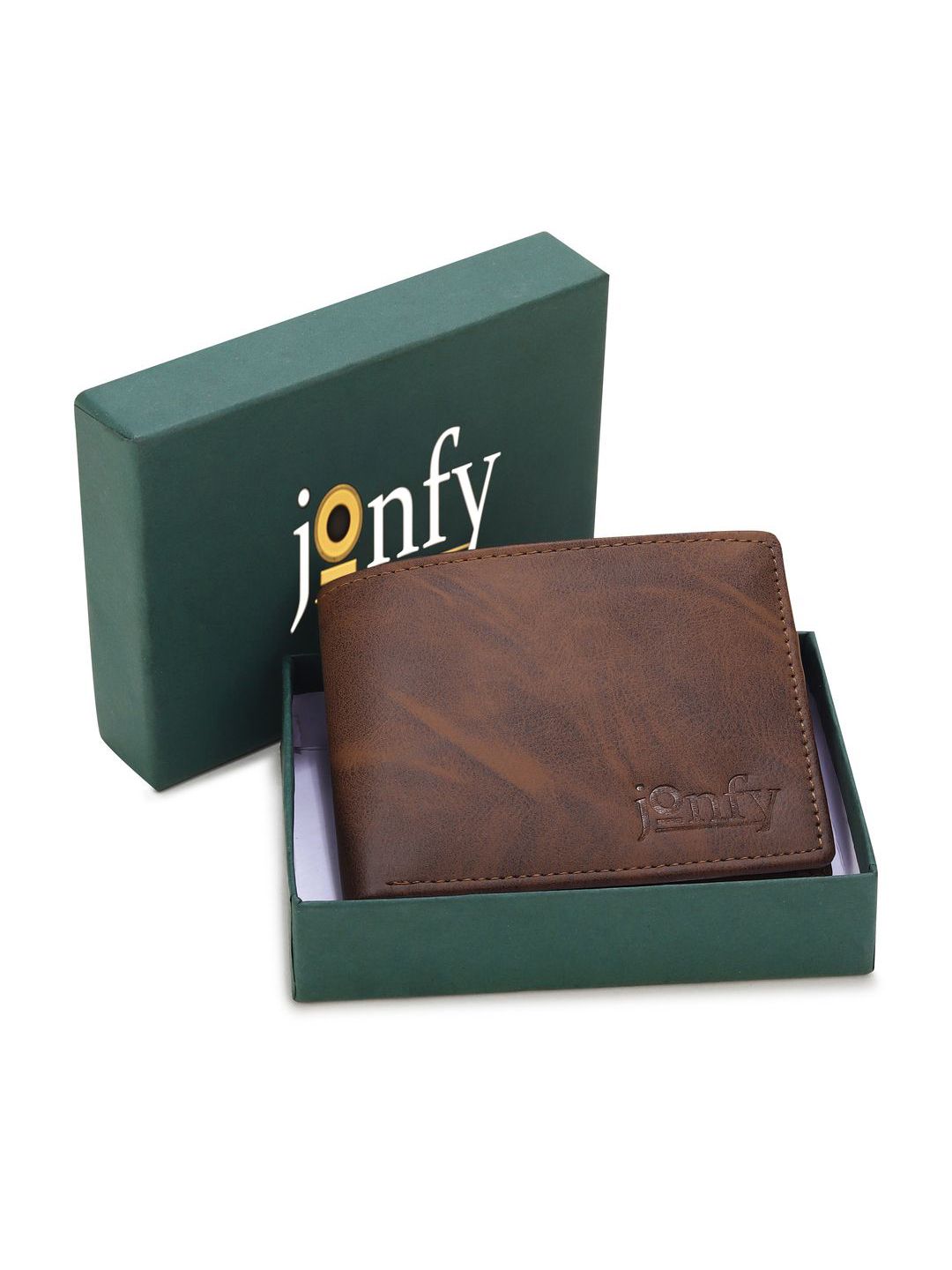 JONFY Men PU Non Detachable Flap Two Fold Wallet-picture-12