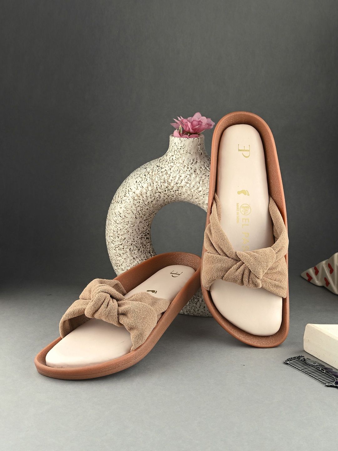 El Paso Women Bows Open Toe Flats-image-43