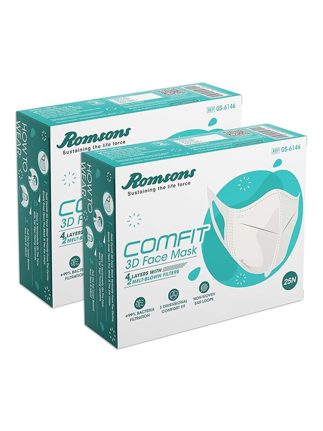 Romsons 50-Pcs 4-Ply Outdoor Anti-Pollution & Disposable Masks-picture-40