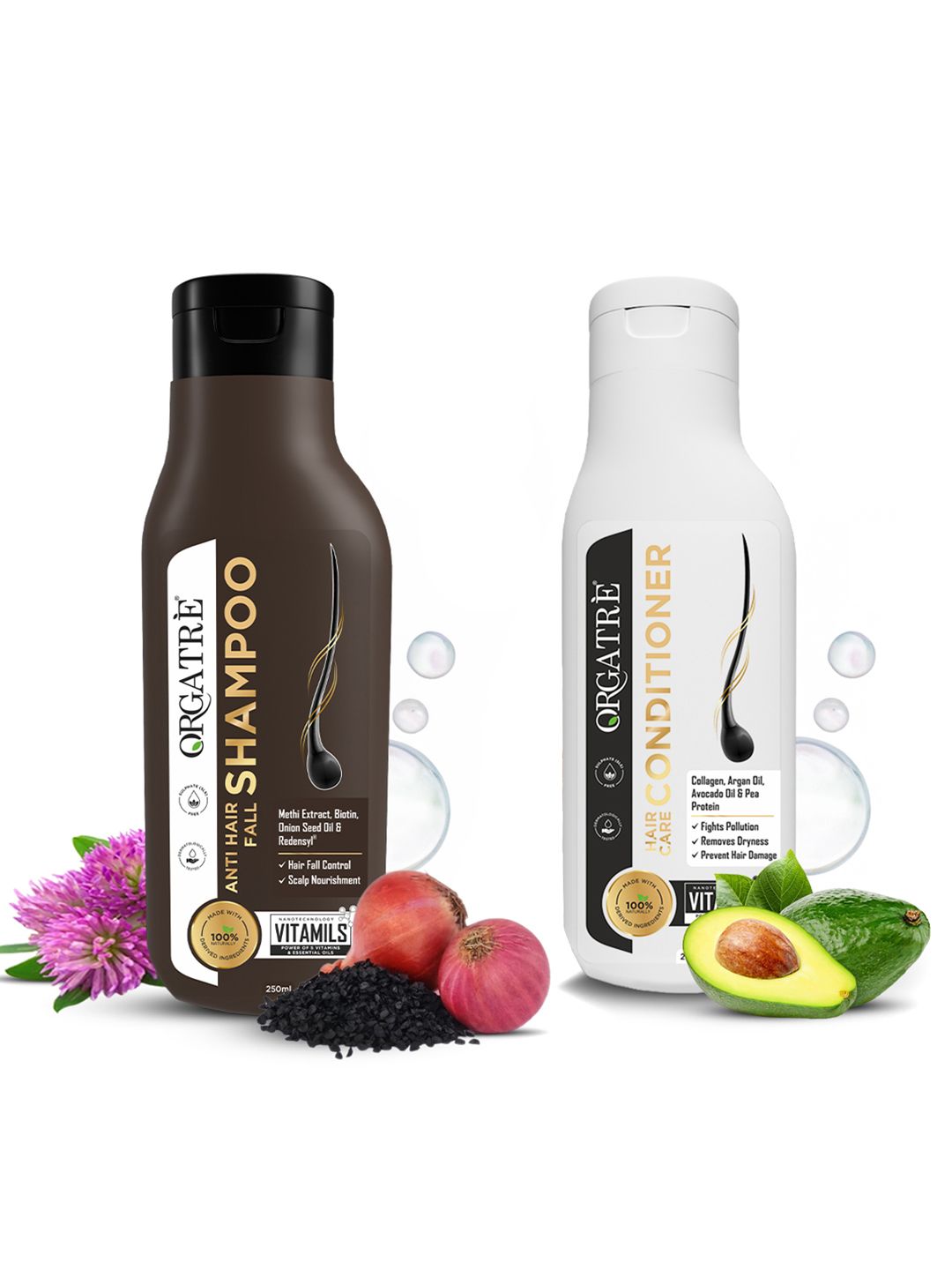 Orgatre Set Of Anti Hairfall Shampoo & Hair Care Conditioner - 250ml Each-image-16