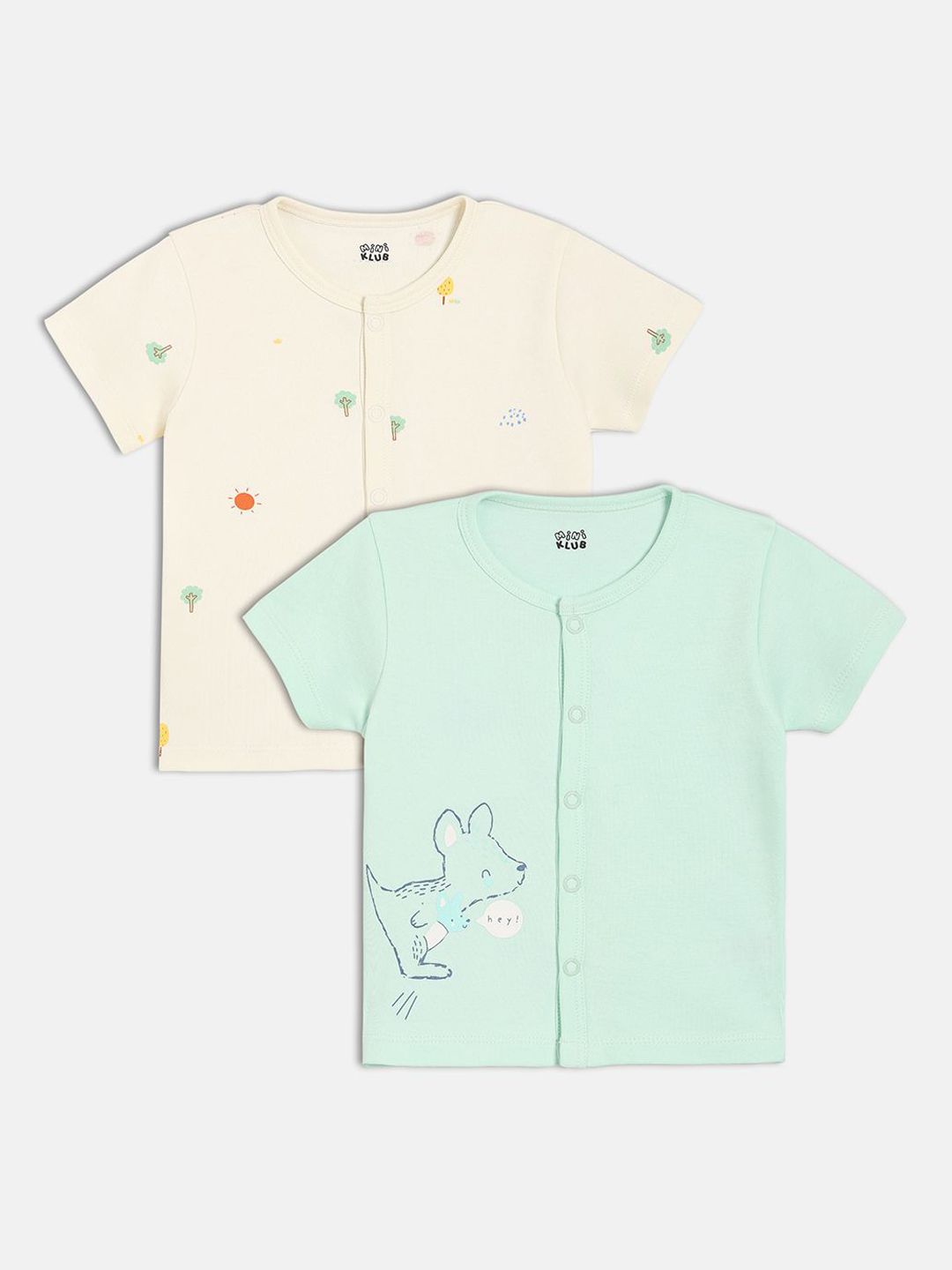 MINI KLUB Boys Pack Of 2 Cotton Front Open Jhabla Vests