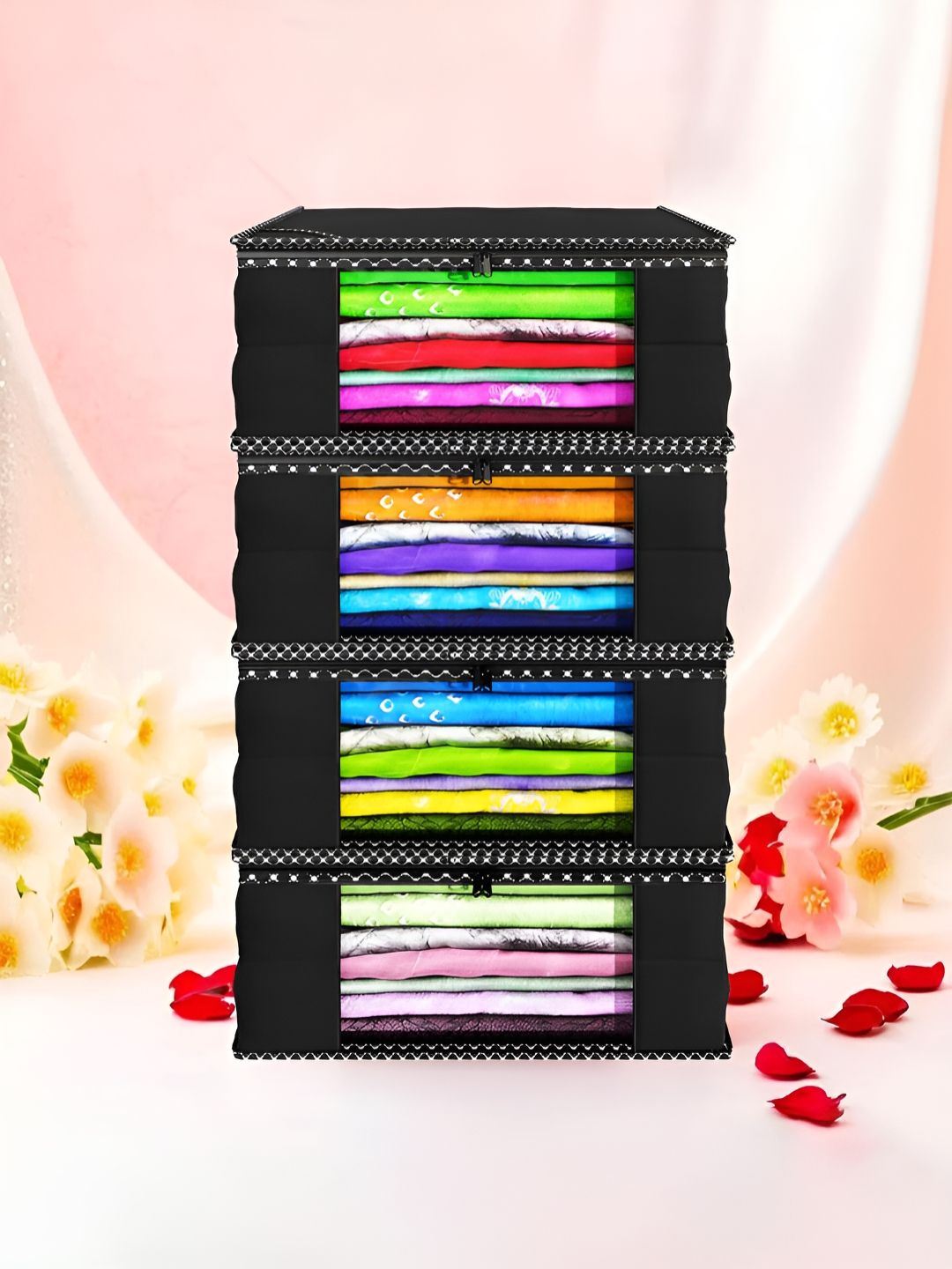 Aura Black Set of 4 Regular Multi-Utility Organisers-picture-39