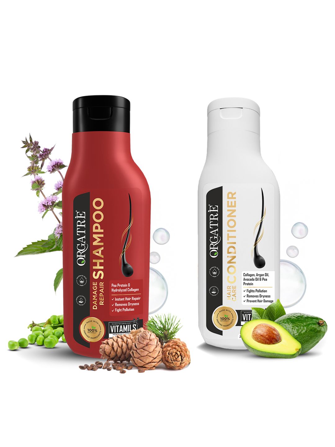 Orgatre Set Of Damage Repair Shampoo & Hair Care Conditioner - 250ml Each-image-27