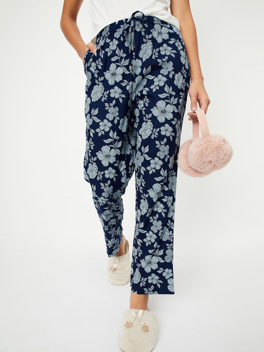 max Women Floral Printed High Rise Lounge Pants-picture-35