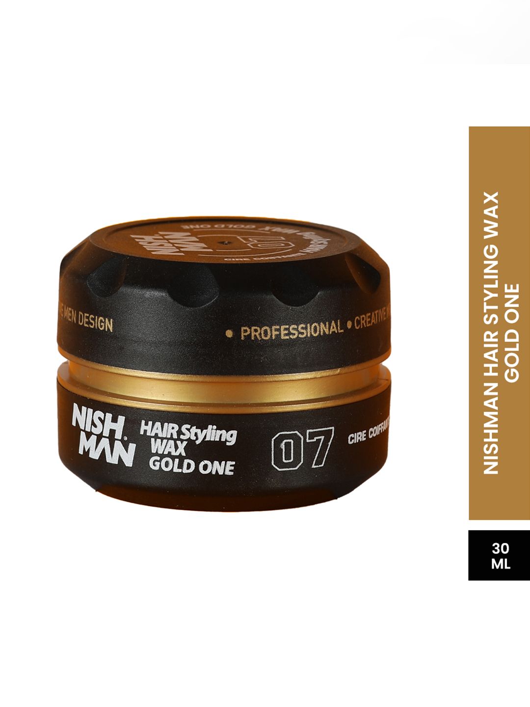 Nishman Men Strong Hold Reshapable Gloss Look Hair Styling Wax- 30 ml - Gold One 07-image-12