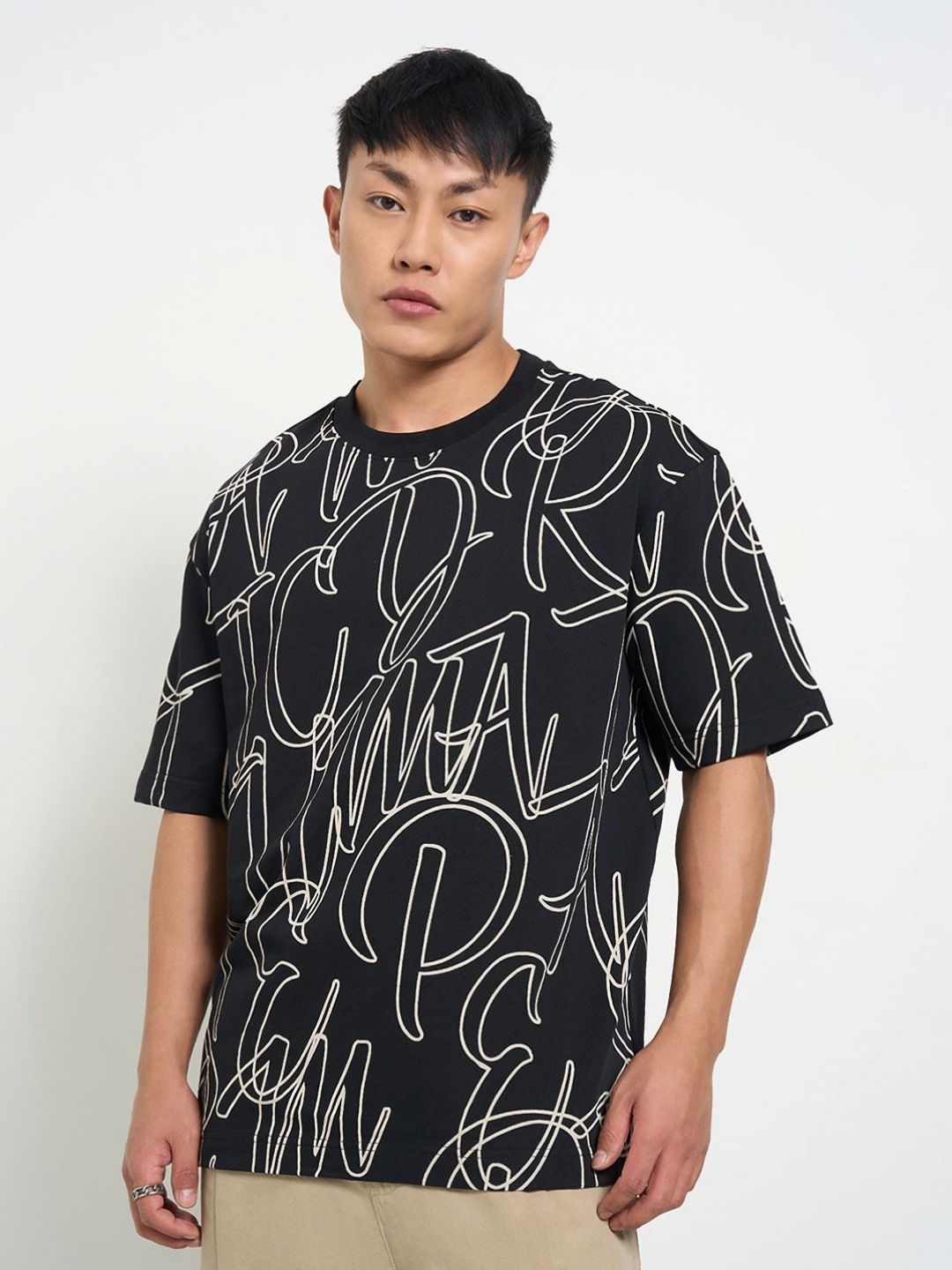 People Men Typography Printed Round Neck Cotton Relaxed Fit T-shirt-picture-19