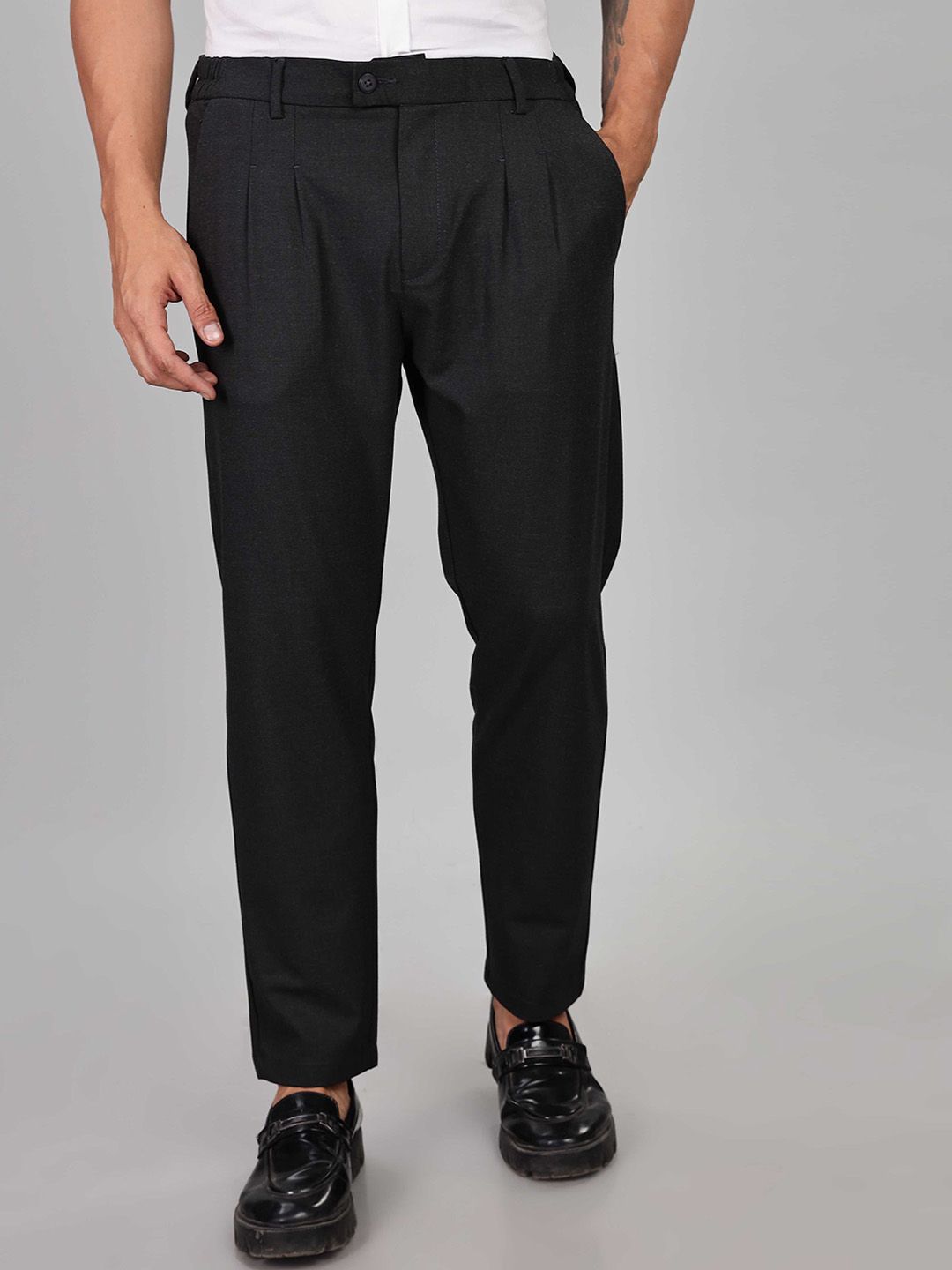 Mast & Harbour Men Loose Fit Pleated Trousers-picture-32