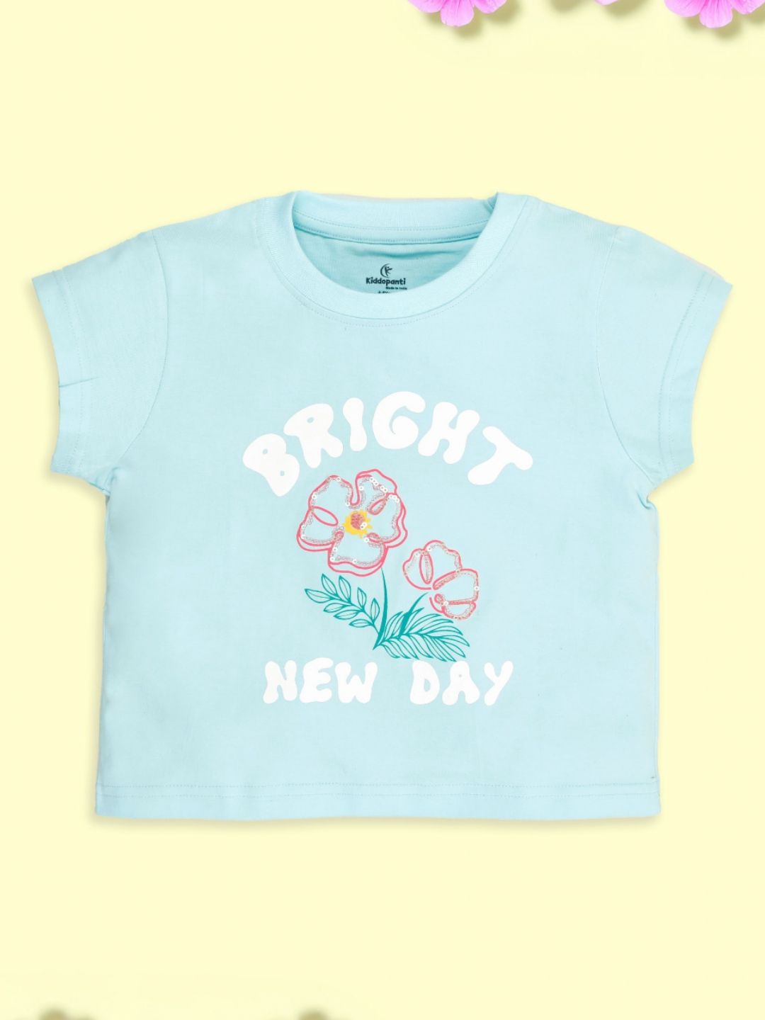 KiddoPanti Girls Graphic Printed Round Neck Cotton T-shirt-picture-40