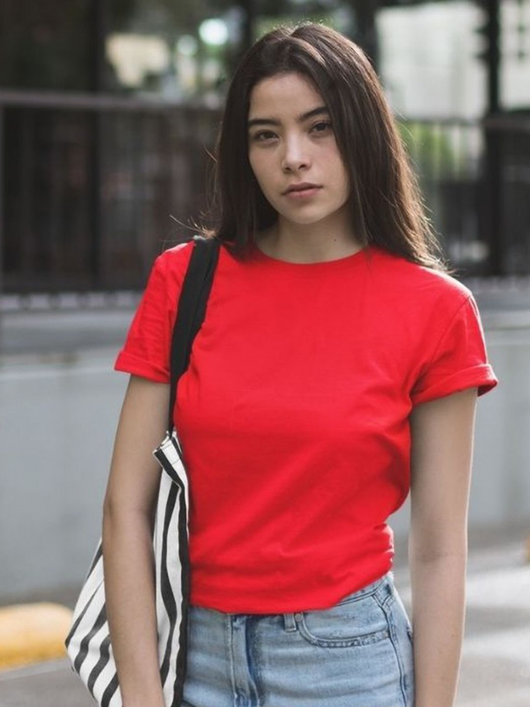 Moda Rapido Women Printed Henley Neck Extended Sleeves Bio Finish Applique Slim Fit T-shirt-picture-31