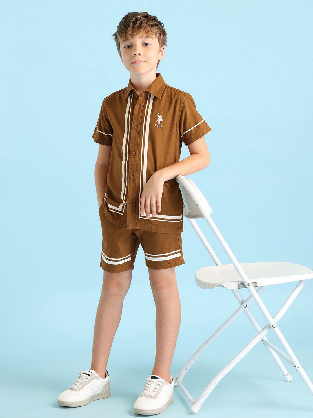 U.S. Polo Assn. Kids Boys Boxy Opaque Striped Casual Shirt-picture-31