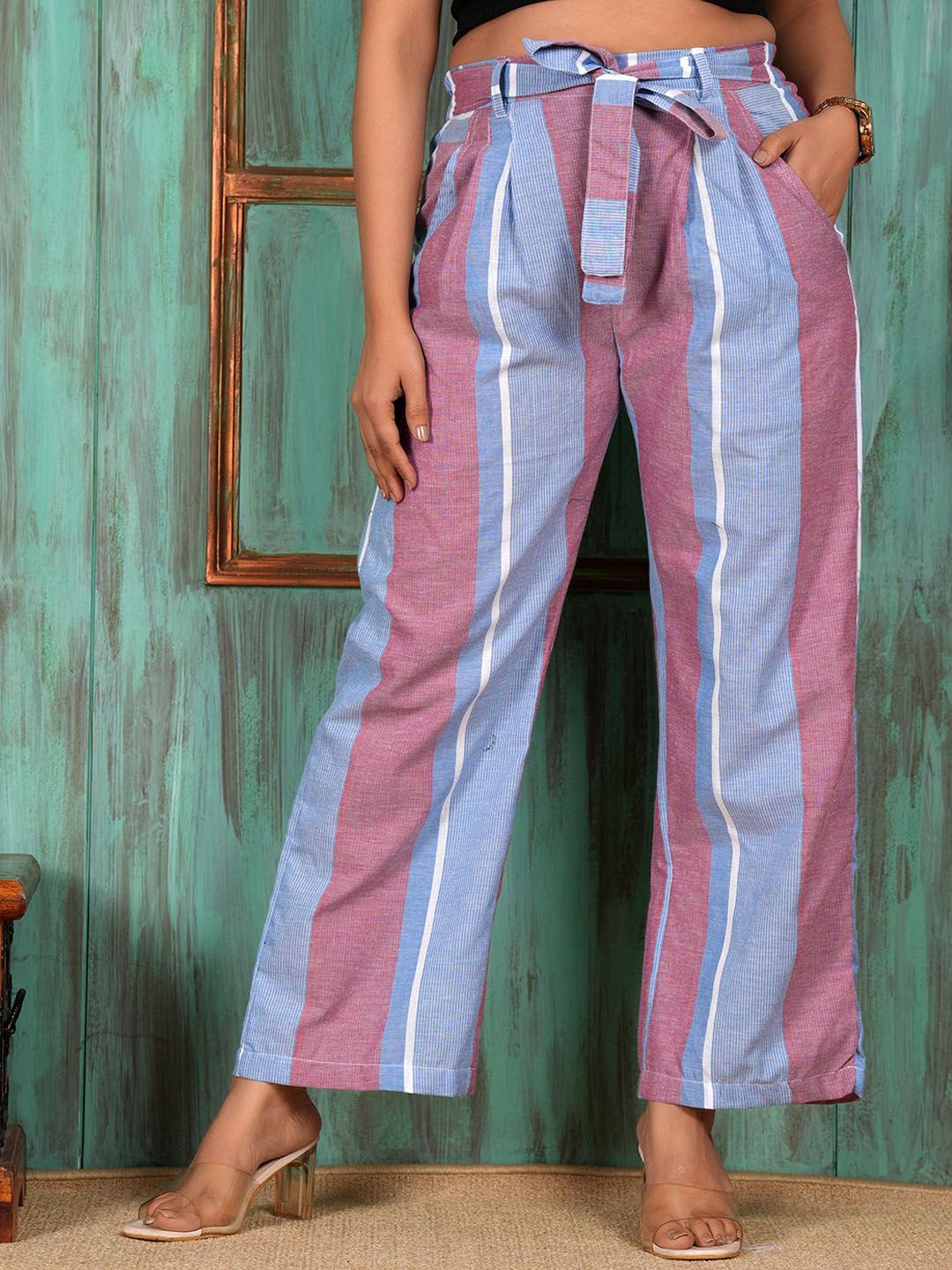 Style Shoes Women Cotton Striped Summer Lounge Pants-picture-35