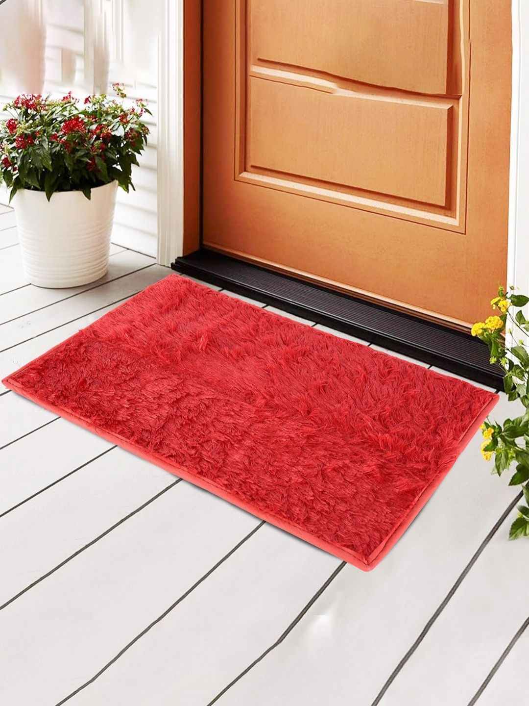 Aura Red Furry Anti-Skid Doormats-picture-17