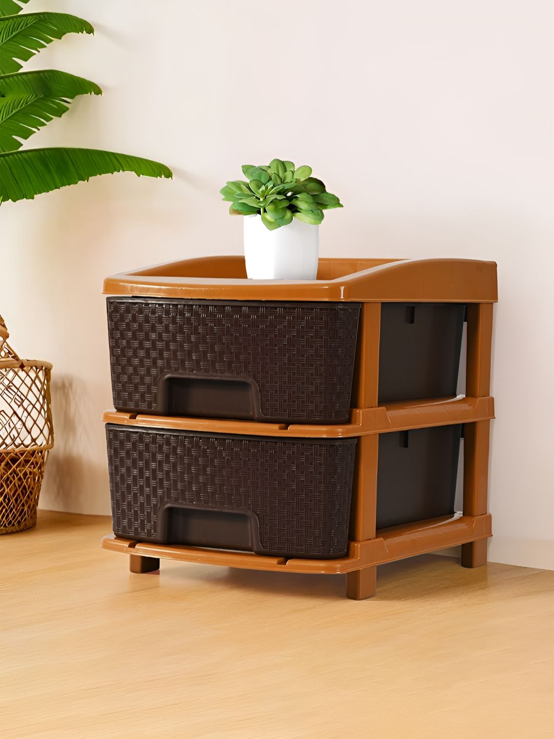 Aura Storage Rack Brown 2 Pieces Multi-Utility Organisers-picture-5