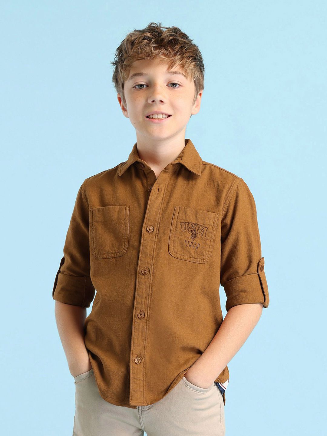 U.S. Polo Assn. Kids Boys Classic Opaque Casual Shirt-picture-13