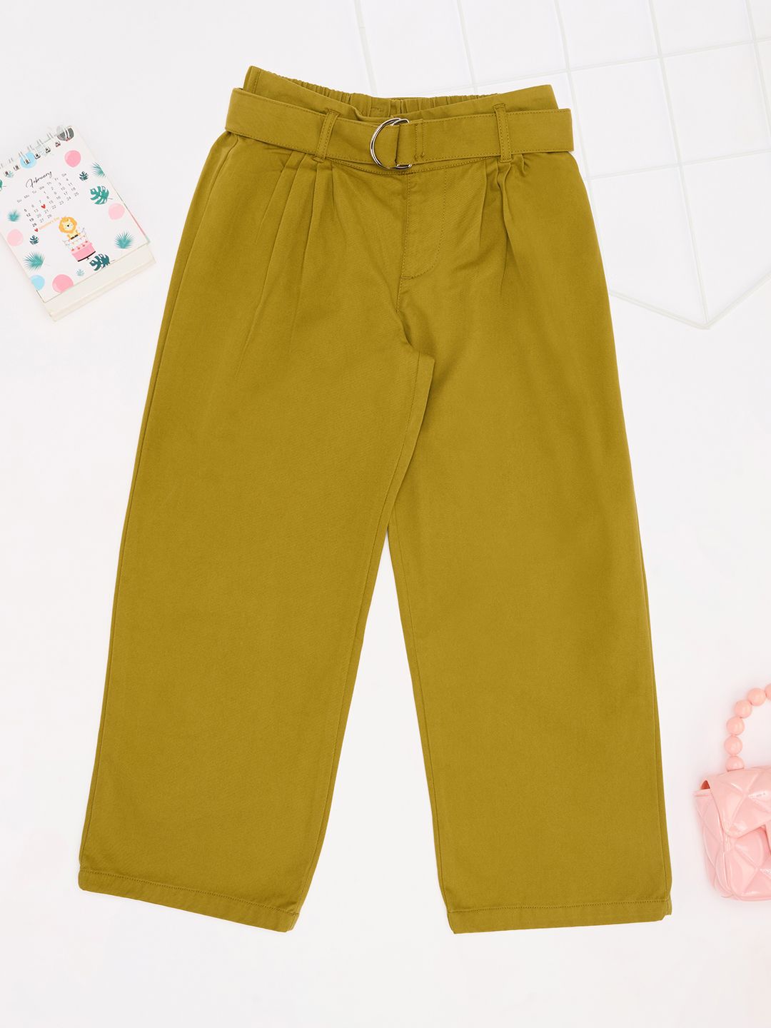 Pantaloons Junior Girls Flared Mid-Rise Trousers-picture-46