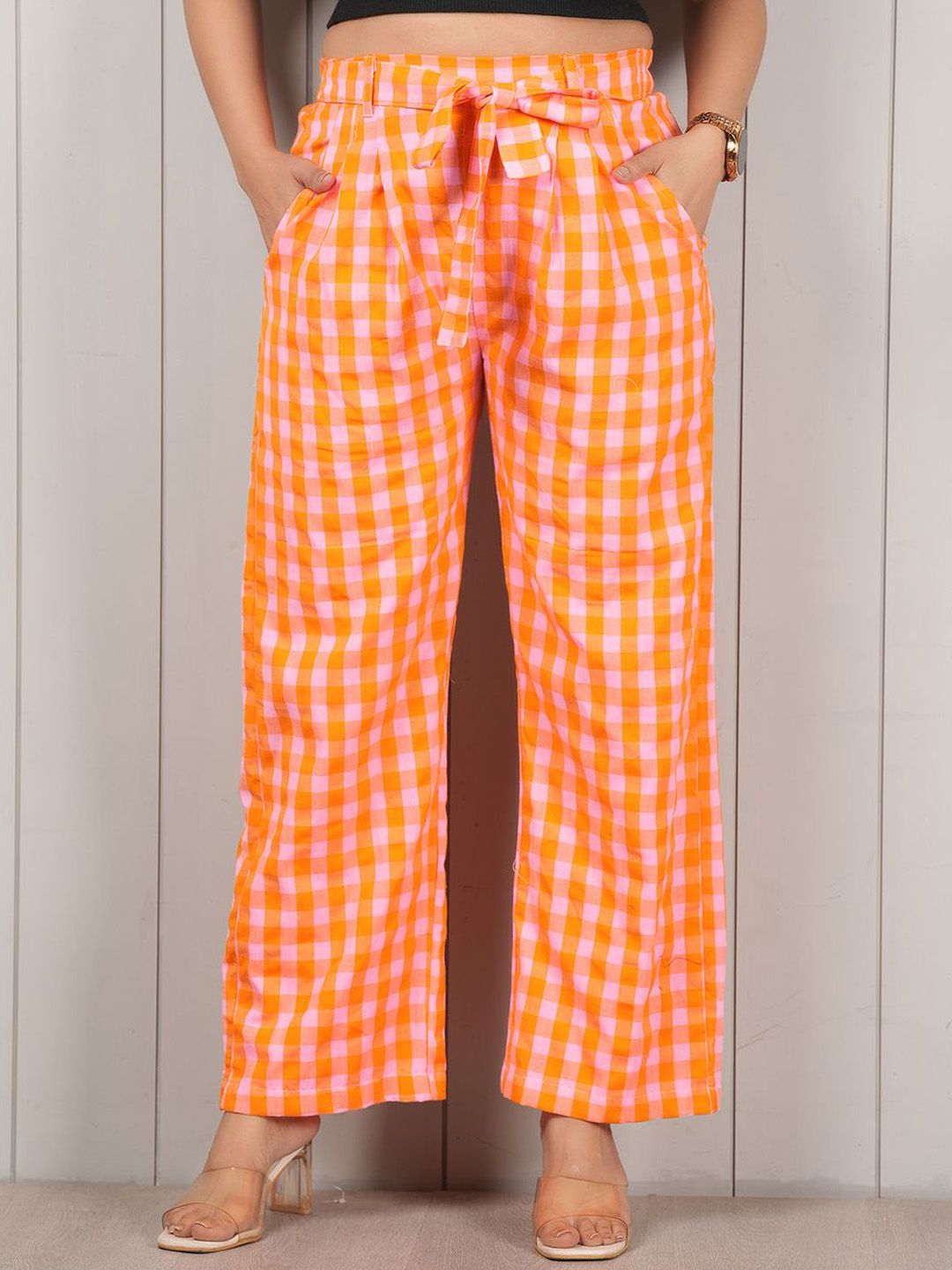 Style Shoes Women Cotton Checked Summer Lounge Pants-picture-17