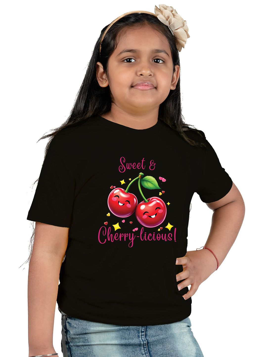 BAESD Girls Graphic Printed Round Neck Cotton T-shirt-picture-35