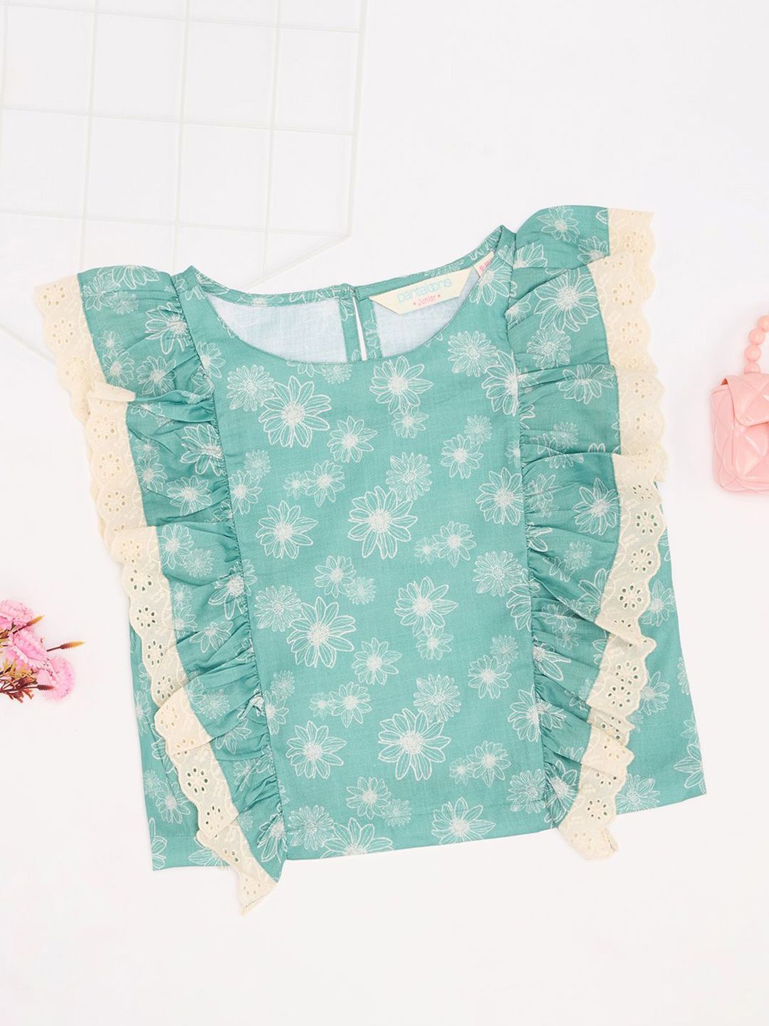 AKKRITI BY PANTALOONS Women Print Flutter Sleeves Cotton Top-picture-50