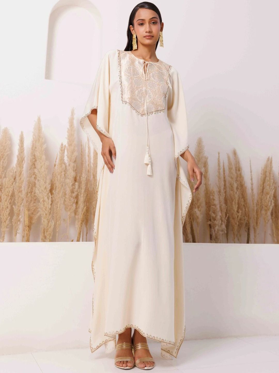 Chhaya Mehrotra Women Yoke Design Crepe Kaftan Kurta-picture-31