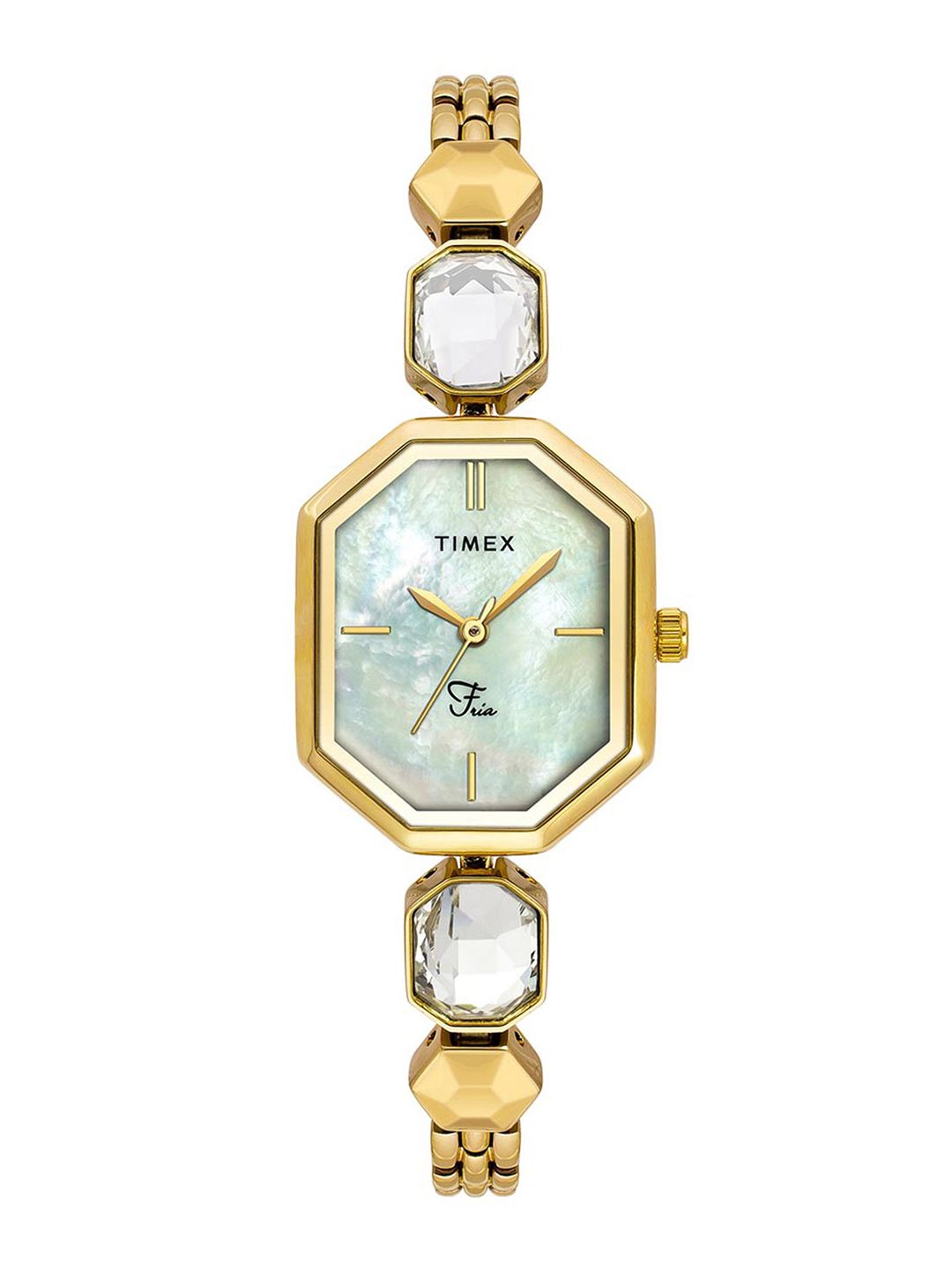 Timex Women Brass Mother of Pearl Dial & Stainless Steel Bracelet Style Straps Analogue Watch TWEL21100-picture-46