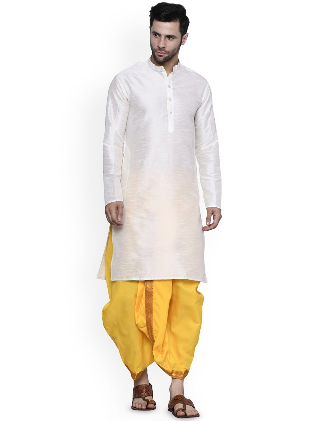 RAMESHWARAM FABRICS Men Regular Kurta with Dhoti Pants-picture-32