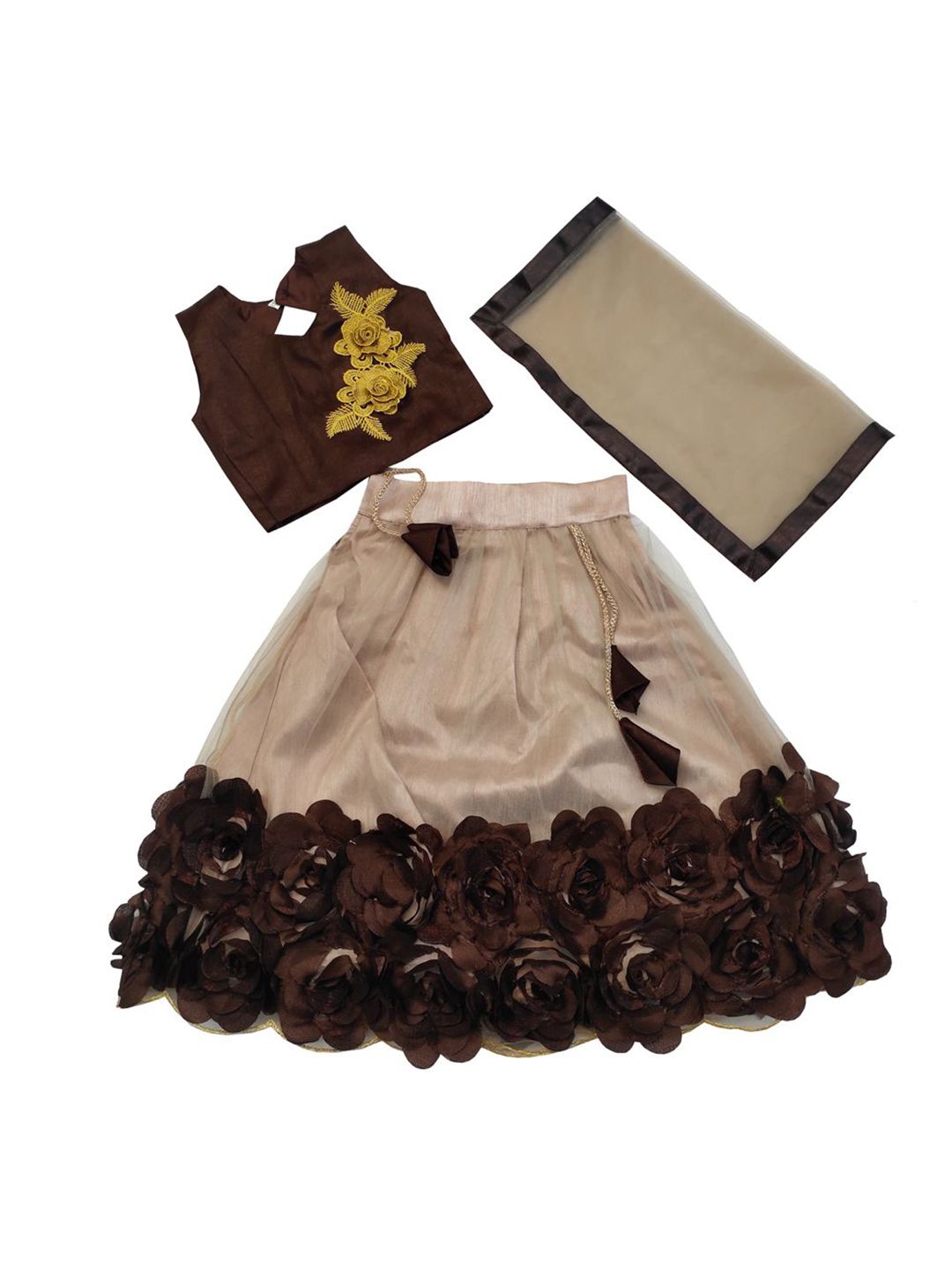 satyamfab Girls Embroidered Patchwork Ready to Wear Lehenga & Blouse With Dupatta-picture-38