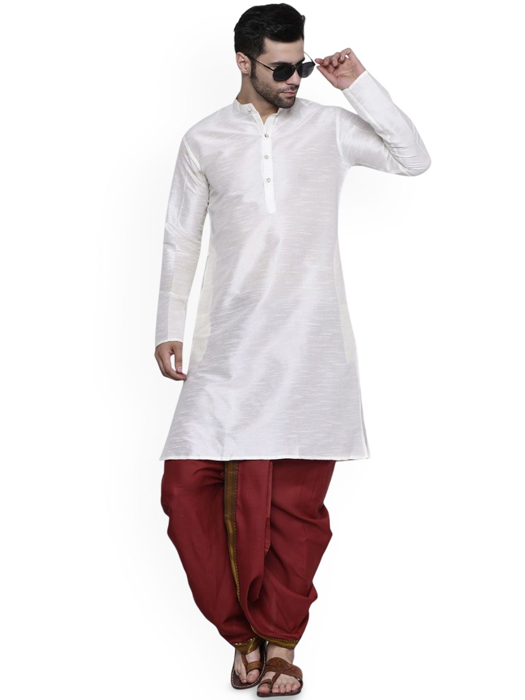 RAMESHWARAM FABRICS Men Regular Kurta with Dhoti Pants-picture-31