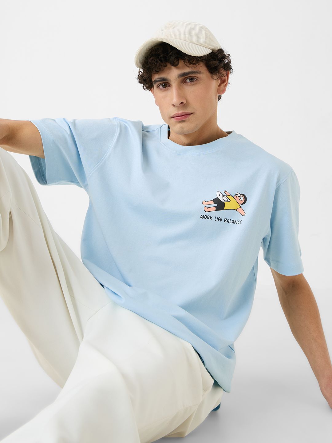 The Souled Store Men Graphic Printed Round Neck Cotton Oversized T-shirt-picture-43