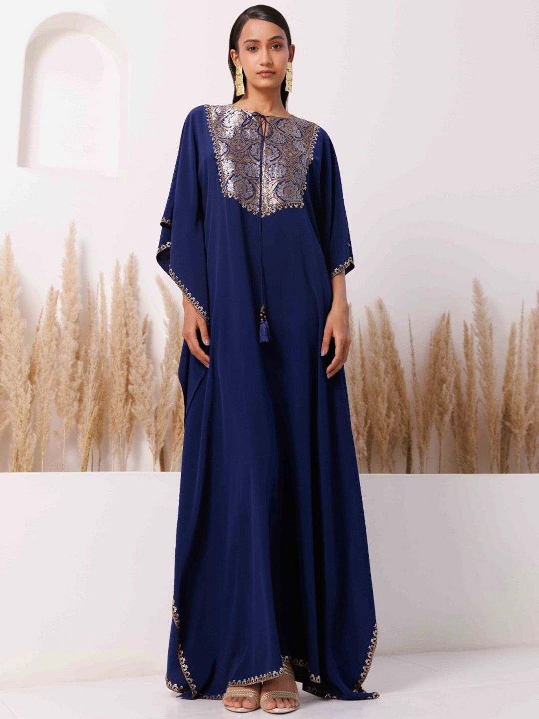 Chhaya Mehrotra Women Yoke Design Crepe Kaftan Kurta-image-49