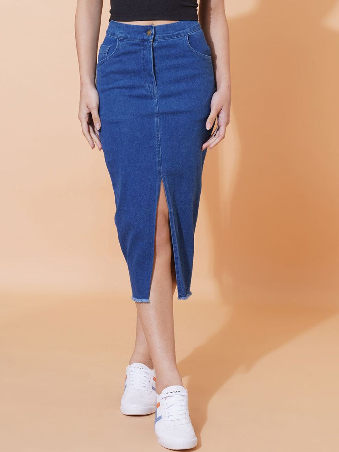 The Roadster Lifestyle Co Straight Midi Skirt-picture-34