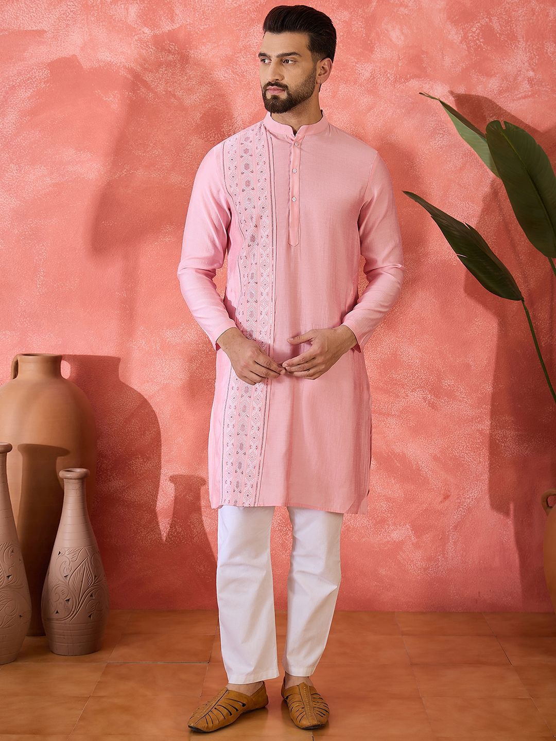 Sangria Embroidered Straight Kurta-image-4