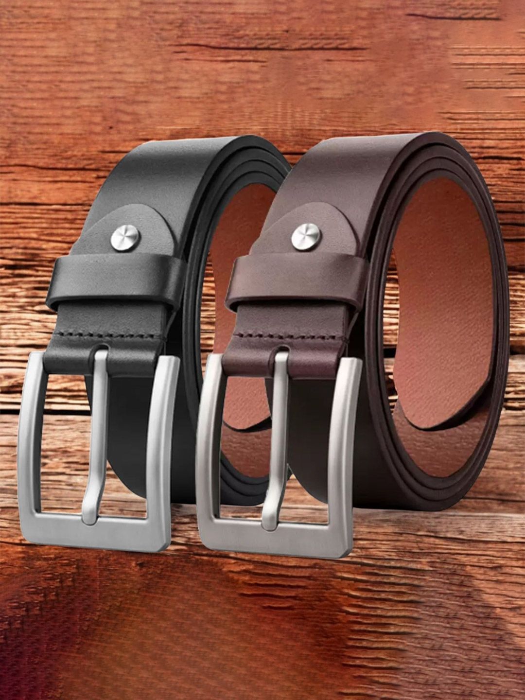 The Roadster Lifestyle Co Set Of 2 Leather Formal Belts-picture-36