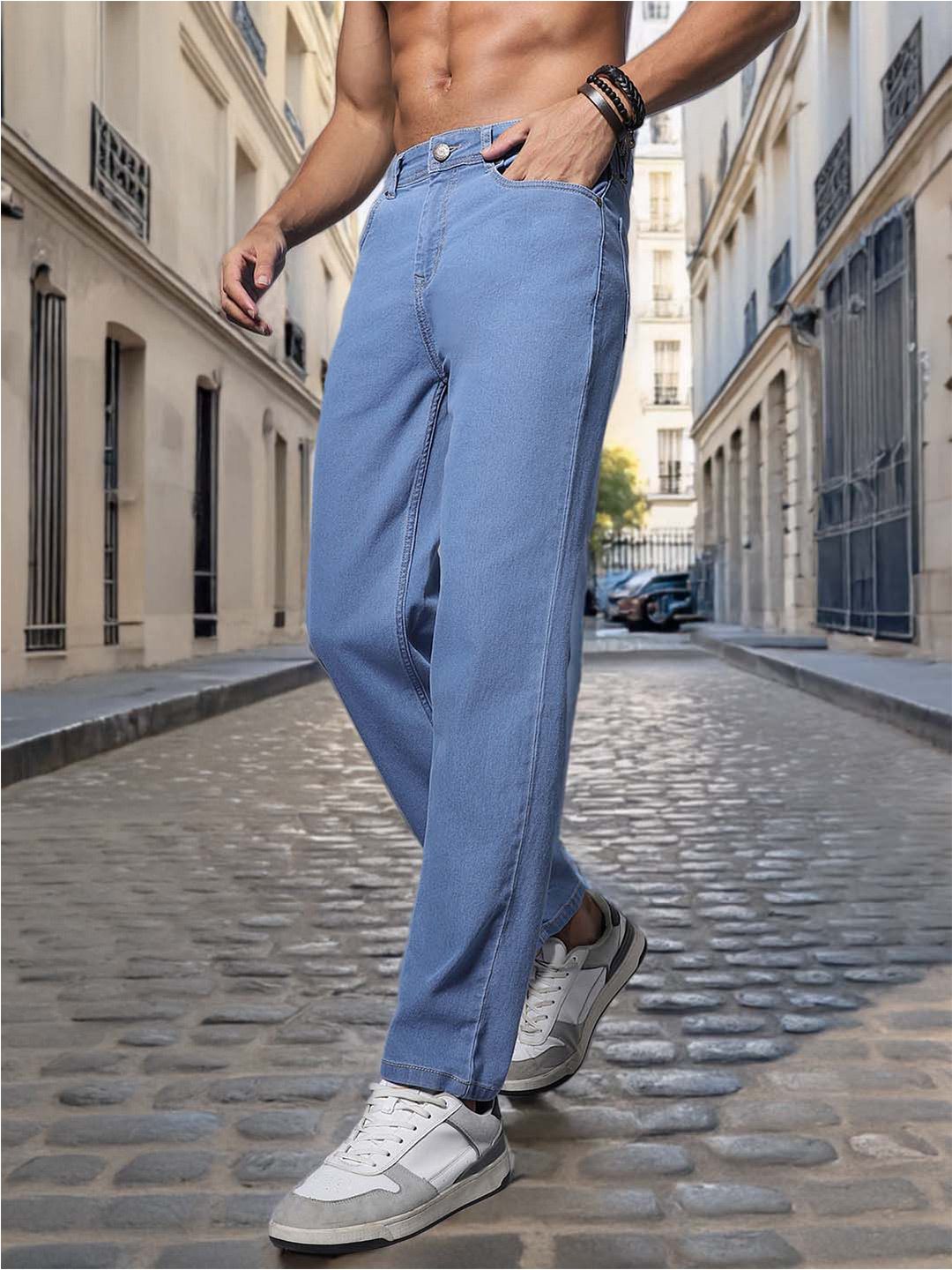 High Star Men Comfort Relaxed Fit Light Fade Stretchable Jeans-picture-24